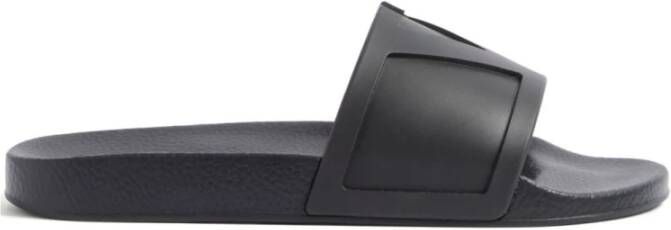 Valentino Garavani Zwarte VLogo Signature Platte Sandalen
