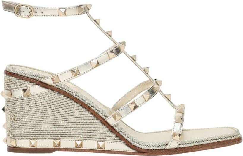 Valentino Grijze Platte Espadrilles Rockstud Schoenen