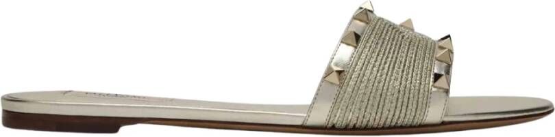 Valentino Grijze Rockstud Sandalen