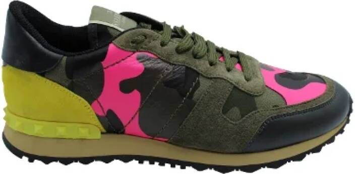 Valentino Groene Camouflage Rockstud Sneakers Multicolor Dames
