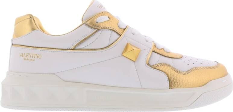 Valentino Garavani One Stud Lage Sneakers voor Heren Wit Heren