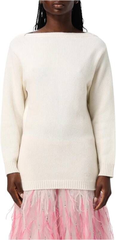 Valentino Ivoor Kleurige Boot Hals Pullover Trui