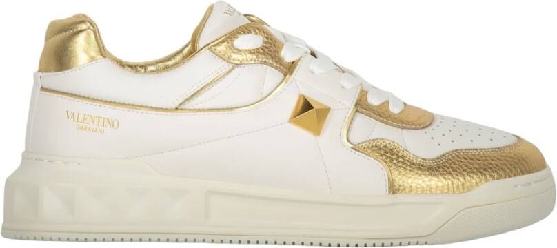 Valentino Metallic Leren Lage Sneakers