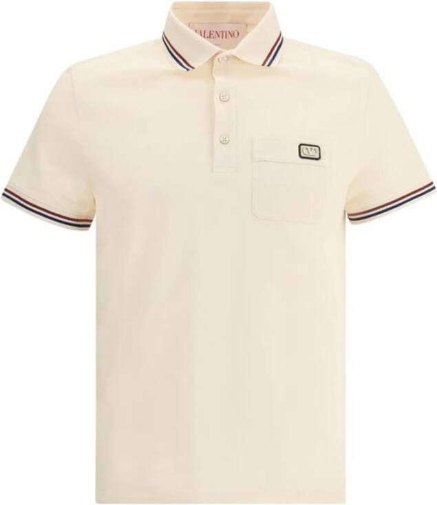 Valentino Polo Shirt met Ribboord Kraag en Zak
