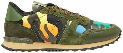 Valentino Garavani Rockrunner Camouflage Sneakers Groen Heren - Foto 3