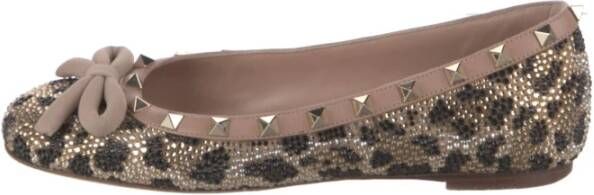 Valentino Rockstud Accents Crystal Ballerina's
