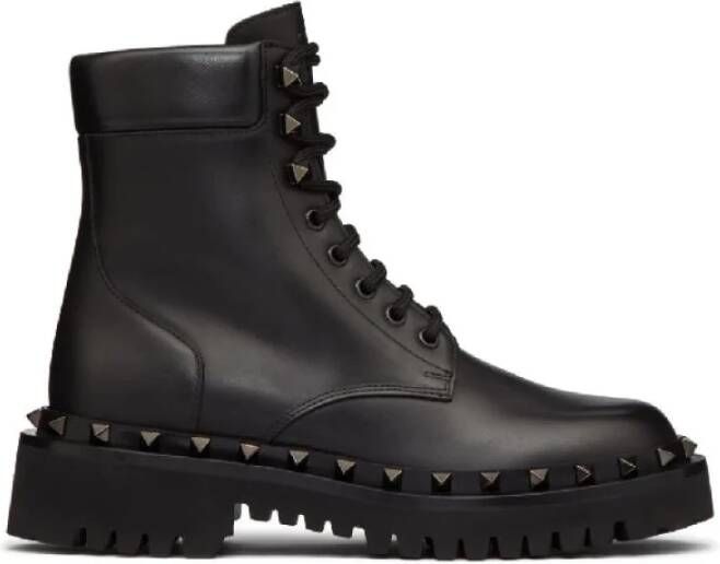 Valentino Rockstud Lug Sole Combat Boots