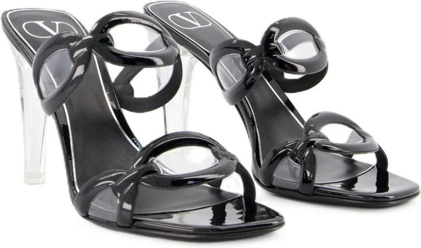 Valentino Garavani Sandalen met kettingband en transparante hak Zwart Dames - Foto 3