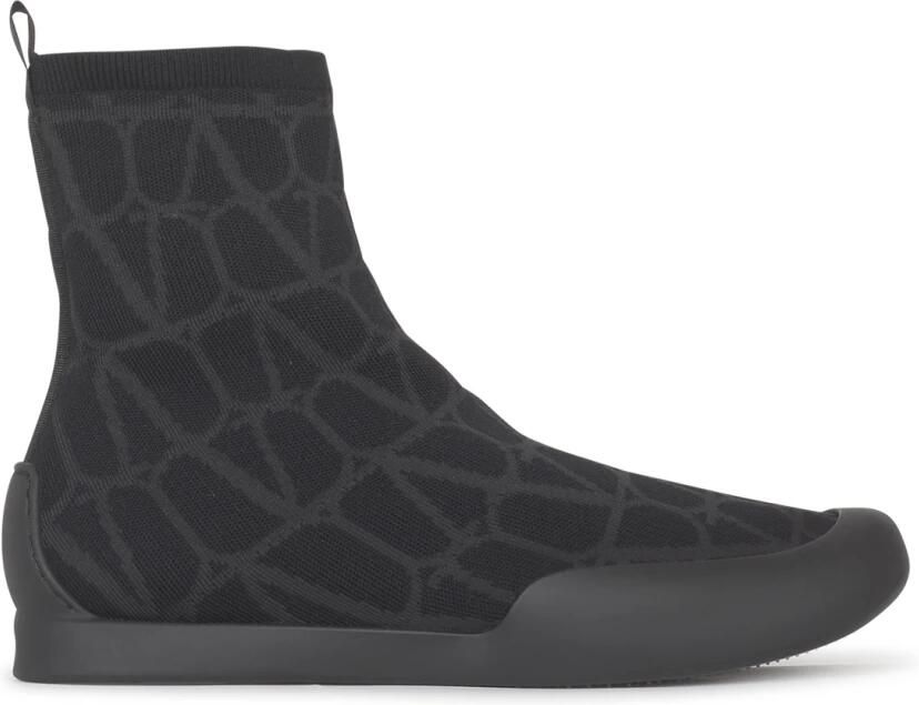 Valentino Garavani Zwarte Stoffen High Tops Sneakers