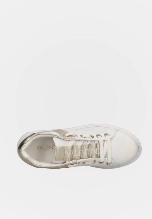 Valentino Witte Leren Sneaker Gunmetal Inzet White Dames - Foto 3