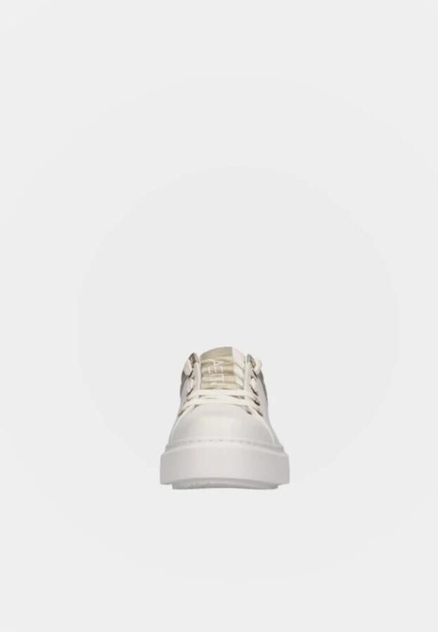 Valentino Witte Leren Sneaker Gunmetal Inzet White Dames - Foto 4