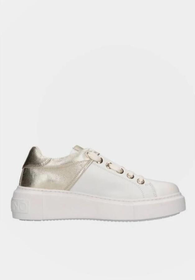 Valentino Witte Leren Sneaker Gunmetal Inzet White Dames - Foto 2