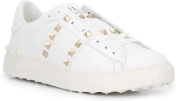 Valentino Leren sneakers met goudkleurige Rockstuds Wit Dames - Foto 2