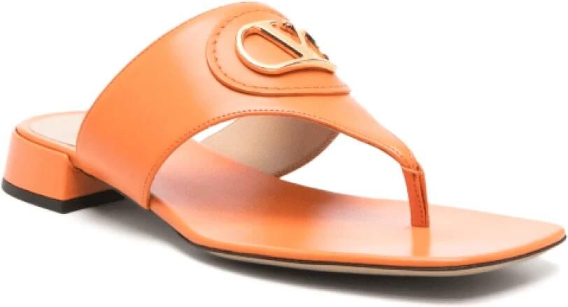Valentino Oranje Leren Sandalen Slip-On Stijl - Foto 2