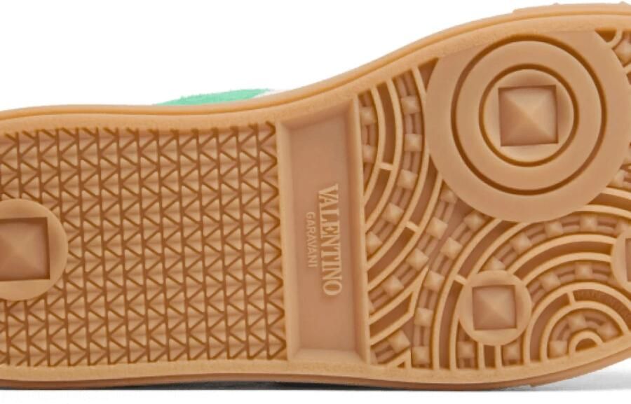 Valentino Panelled Crosta Sneakers in Groen Roze Wit