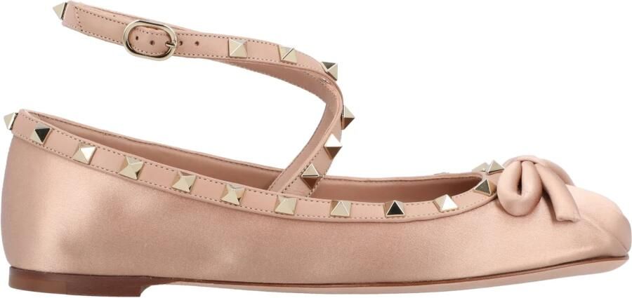 Valentino Rockstud Satin Ballerina