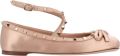 Valentino Rockstud Satin Ballerina - Beige