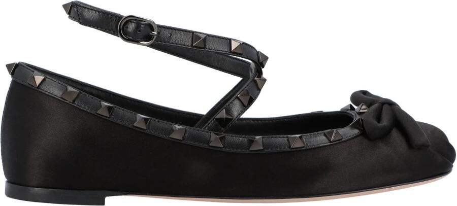 Valentino Rockstud Satin Ballerina
