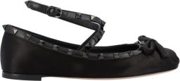 Valentino Rockstud Satin Ballerina