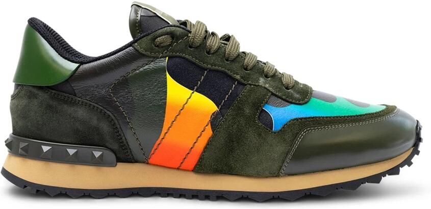 Valentino Garavani Rockrunner Camouflage Sneakers Groen Heren - Foto 2