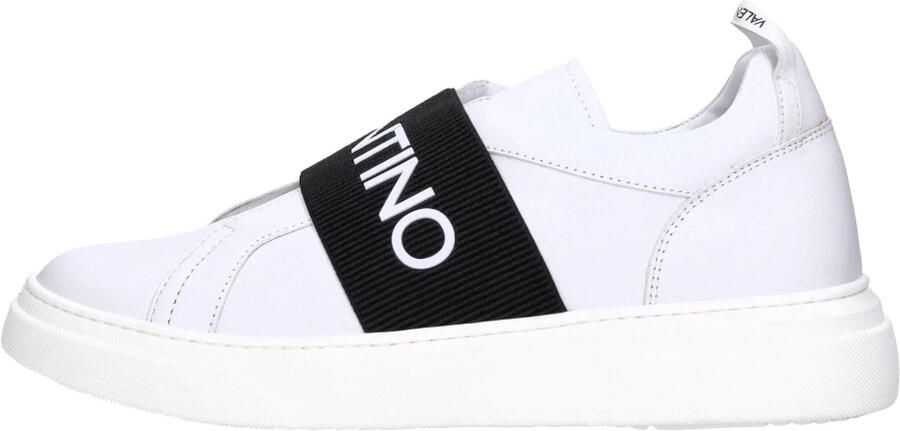 Valentino Witte Leren Instap Sneaker met Elastische Band White Heren