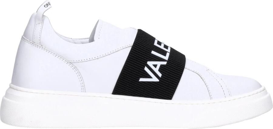 Valentino Witte Leren Instap Sneaker met Elastische Band White Heren