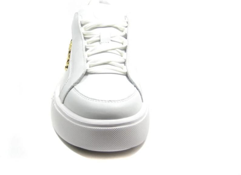Valentino Witte leren sneaker met gouden logo White Dames - Foto 2