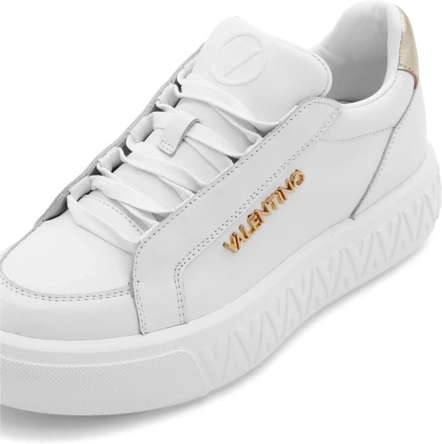 Valentino Witte leren sneaker met gouden logo White Dames - Foto 3
