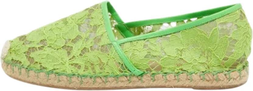 Valentino Vintage Pre-owned Lace espadrilles Green Dames