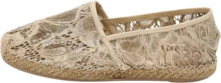 Valentino Vintage Pre-owned Lace flats Beige Dames