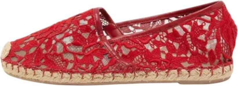 Valentino Vintage Pre-owned Lace flats Red Dames
