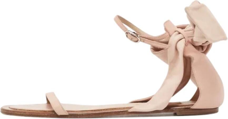 Valentino Vintage Pre-owned Leather sandals Beige Dames