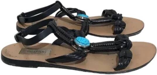Valentino Vintage Pre-owned Leather sandals Black Dames