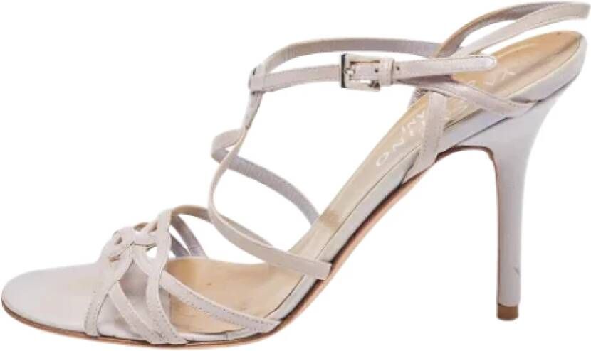 Valentino Vintage Pre-owned Leather sandals Gray Dames