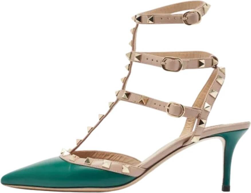 Valentino Vintage Pre-owned Leather sandals Green Dames