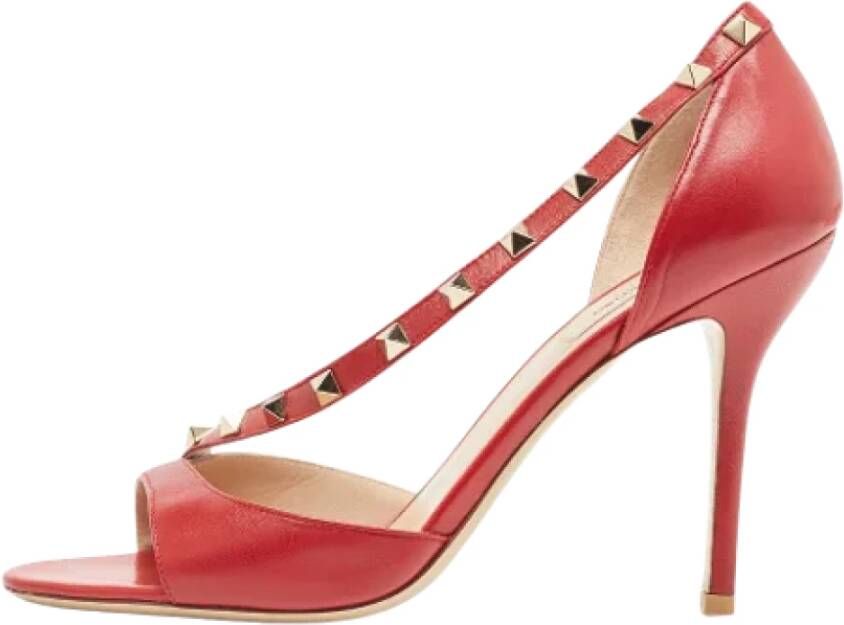 Valentino Vintage Pre-owned Leather sandals Red Dames