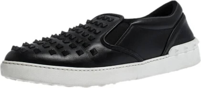 Valentino Vintage Pre-owned Leather sneakers Black Dames