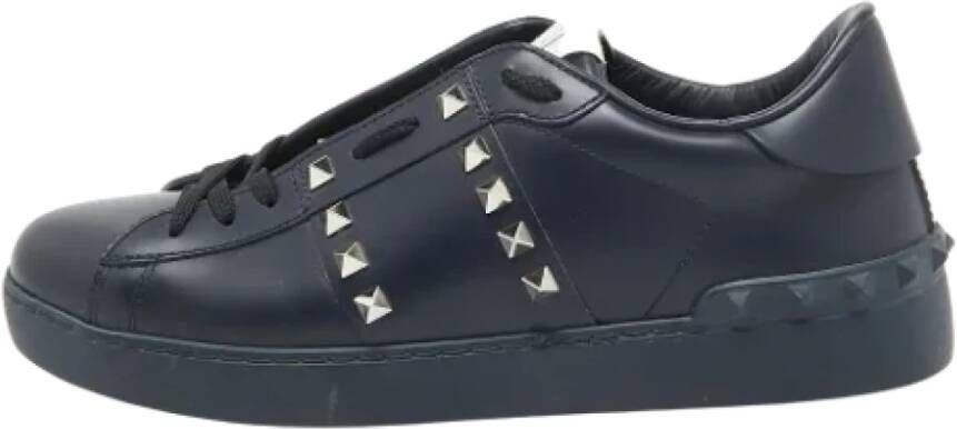 Valentino Vintage Pre-owned Leather sneakers Blue Dames