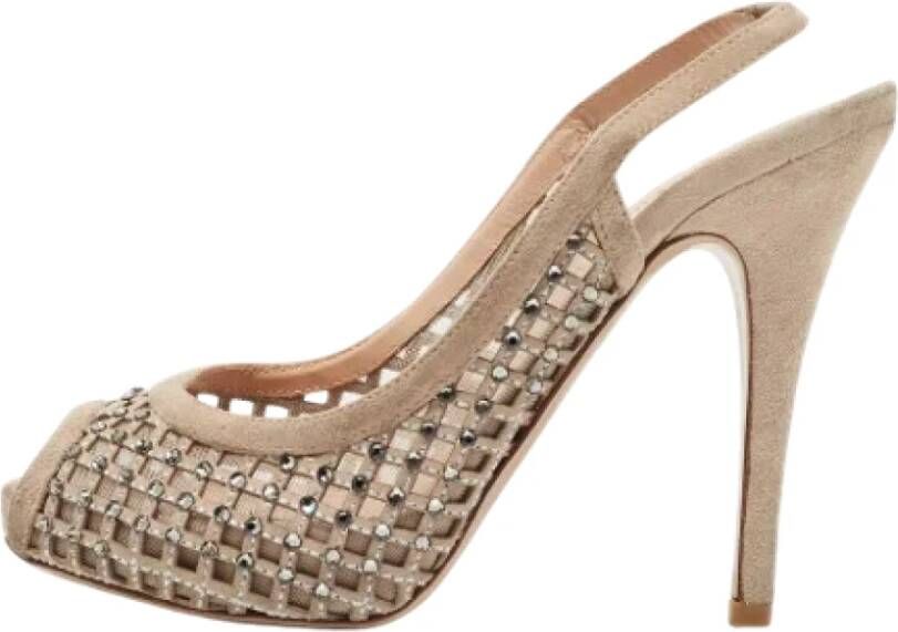 Valentino Vintage Pre-owned Mesh heels Beige Dames