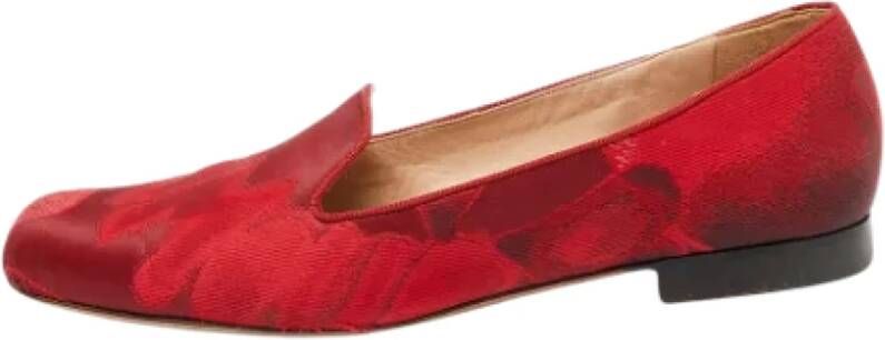 Valentino Vintage Pre-owned Satin flats Red Dames