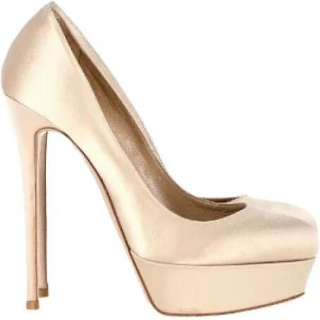 Valentino Vintage Pre-owned Satin heels Beige Dames