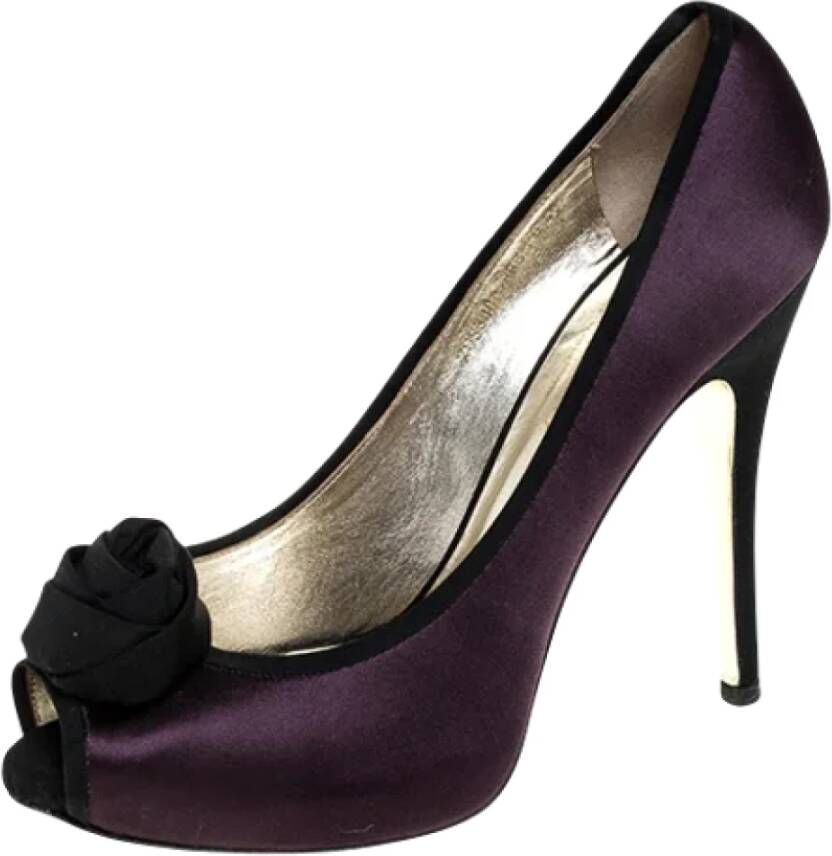 Valentino Vintage Pre-owned Satin heels Purple Dames