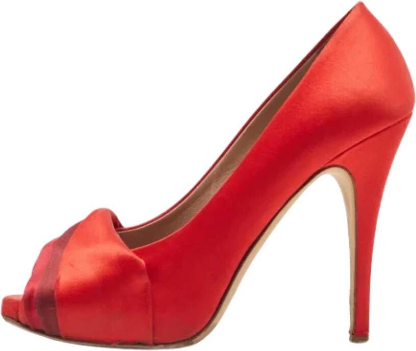 Valentino Vintage Pre-owned Satin heels Red Dames