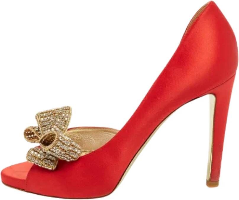 Valentino Vintage Pre-owned Satin heels Red Dames