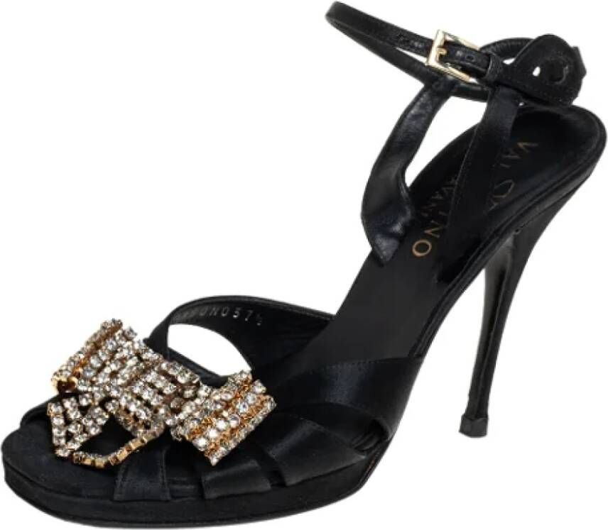 Valentino Vintage Pre-owned Satin sandals Black Dames