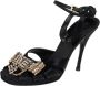 Valentino Vintage Pre-owned Satin sandals Black Dames - Thumbnail 1