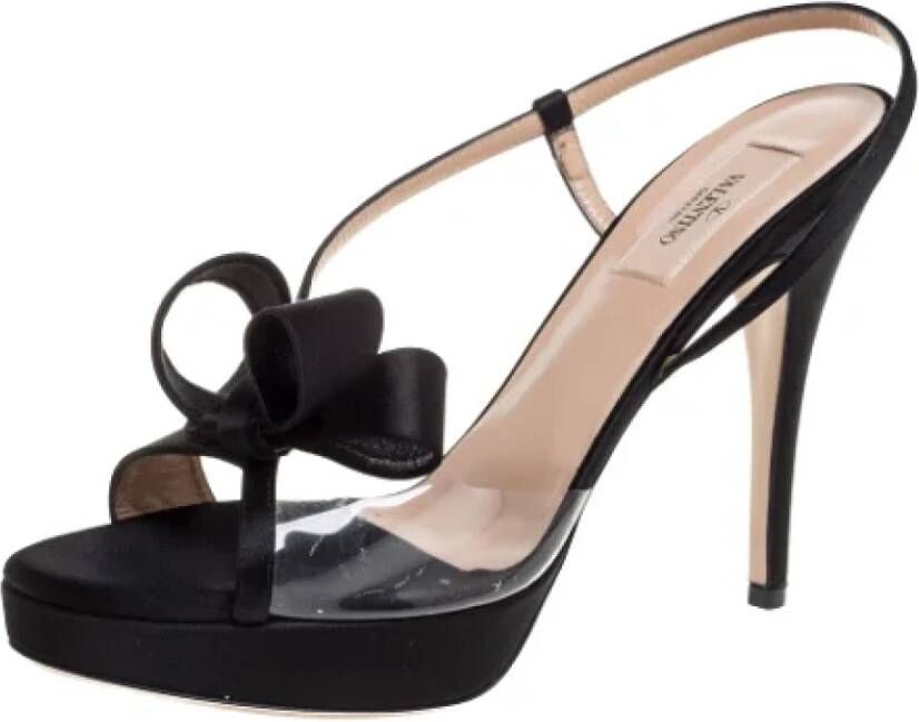 Valentino Vintage Pre-owned Satin sandals Black Dames