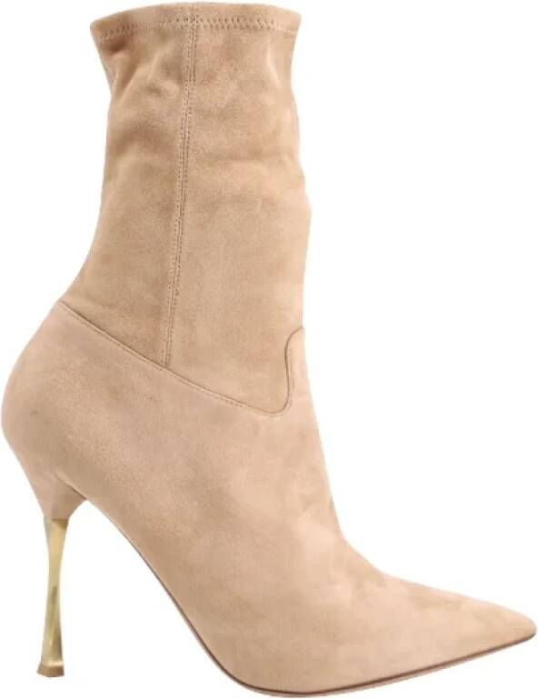 Valentino Vintage Pre-owned Suede boots Beige Dames