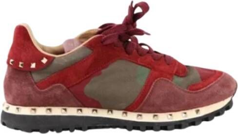 Valentino Vintage Pre-owned Suede sneakers Red Dames