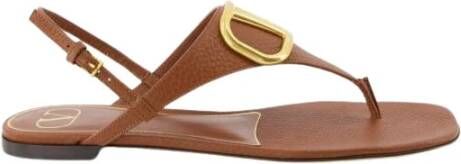 Valentino Garavani Sandalen VLogo Signature Flat Thong Sandals in bruin